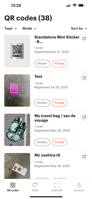 FindR mobile app screenshot